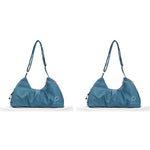 PALAY® Gym Bag Fashion Nylon with Shoe Compartment Lightweight Duffle Shoulder Travel Waterproof Day Pack Adjustable Strap Blue 2 PCS