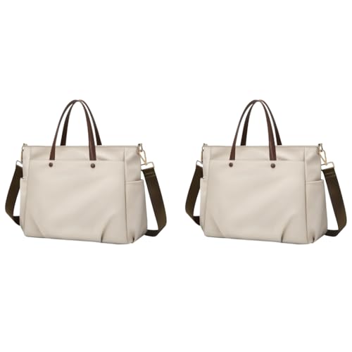 PALAY® Tote Bag for Women Waterproof Shoulder Bag with Removable Strap Large Handbag with Zipper for Office College Daily Use 2 PCS