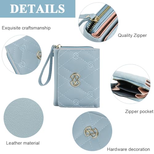 PALAY® Small Wallets for Women Girls Fashion PU Leather Card Coin Small Clutch Wallet for Girls Birthday Gift, Blue