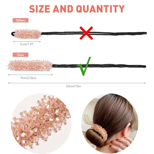 PALAY® Hair Bun Accessories for Women and Girls Stylish Rhinestone Magic Hair Bun Maker