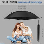 PALAY® 52Inch Big Umbrella for Men, Auto Open Large Golf Umbrella Windproof, Oversize Rain Umbrella with Cover for Aldult Men, Windproof Waterproof Umbrella for Commuting Travel (Black)