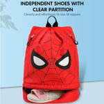 PALAY® Swimming Bag for Kids Spider Man Print Shoulder Bag for Kids Large Capacity Backpack for Boys Girls Wet Dry Separation Beach Bag