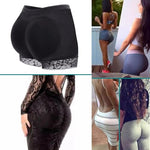 PALAY® Padded Underwear Women Butt Lifter Seamless Booty Pads Panties Enhancer Lace Boyshorts Shapewear XL 2PCS Black