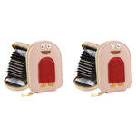 PALAY® Girls Card Bag Travel Holder with 10 Compartments Wallet Organizer Zipper Pouch PU Cartoon Penguin RFID Blocking Pink 2 PCS