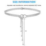 PALAY® Rhinestone Belt for Women Fashion Womens Belts for Dress Metal Tassel Waist Belts Women Silver Shiny Crystal Belt for Jeans Blouse Blazer Dress