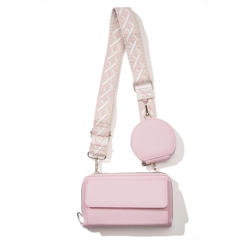 PALAY® Crossbody Bag with Purse Bags Small PU Phone Pouch Card Bag Print Nylon Webbing Shoulder Strap Design Compact Casual Phone Sling Shoulder Bags