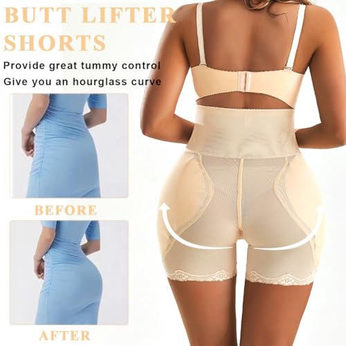 PALAY® Hip Pads for Women Hip Dip Pads, Enhancer Shapewear for Women High Waist Shapewear Butt Lifter Pad Panties, Apricot, L 3 PCS