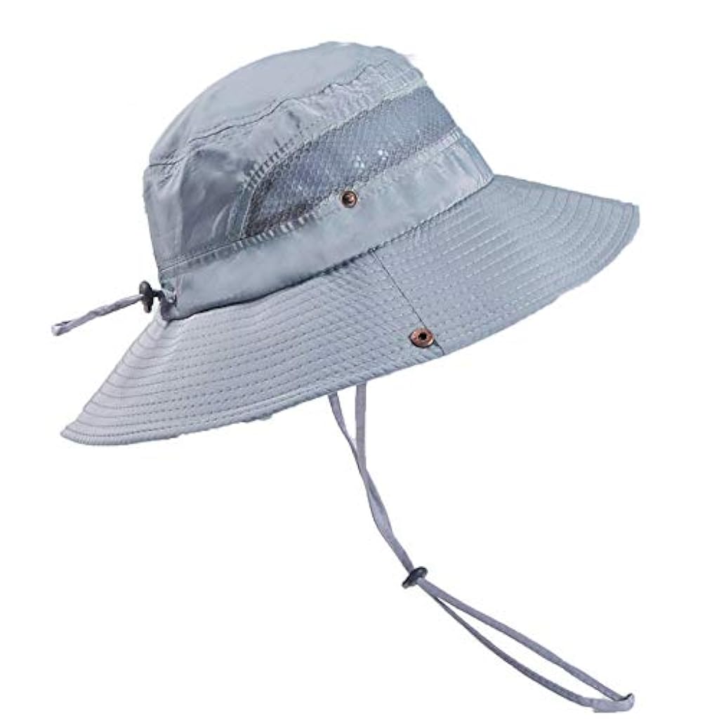 PALAY® Grey Mens Sun Hat Wide Brim Summer Sun Cap,UV Protection Fishsing Hat Foldable Bucket Hat Outdoor