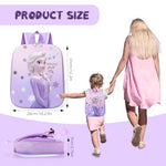 PALAY® Kindergarten Backpack for Girls Purple Princess Elsa Backpack for School Girls Small Waterproof Bookbag Backpack for Preschool Girls Children's Day Gift School Gift for Girls Age 2-5 Years