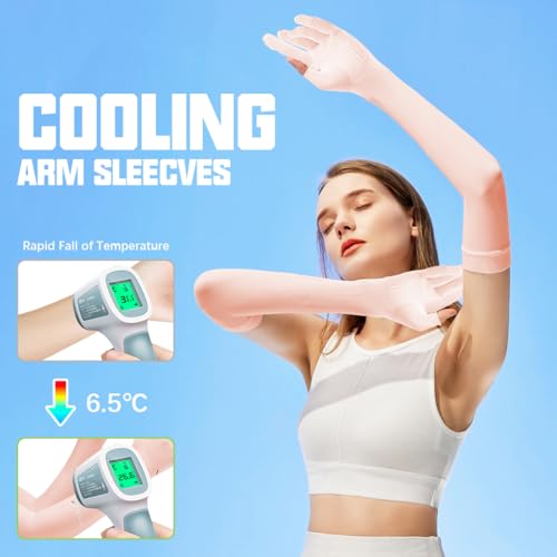 PALAY® Sun Protection Gloves for Women Men Non-Slip Touch Screen Arm Sleeves Breathable Silk Cooling UV Hand Sleeve Full for Bike Riding Driving Cycling 3PCS
