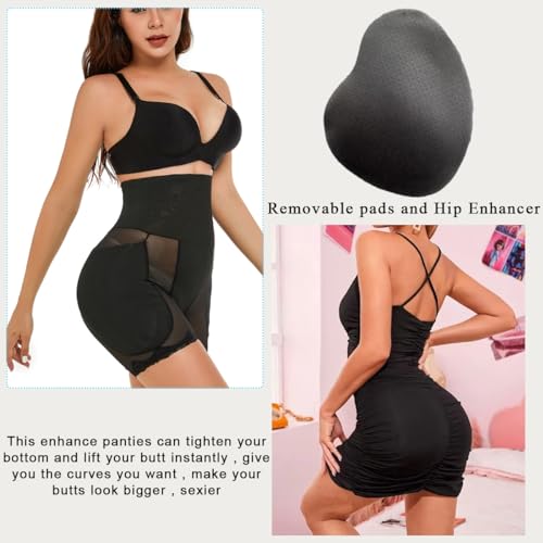 PALAY® Hip Pads for Women Hip Dip Enhancer Shapewear High Waist Butt Lifter Pad Panties XXL 3 PCS Black
