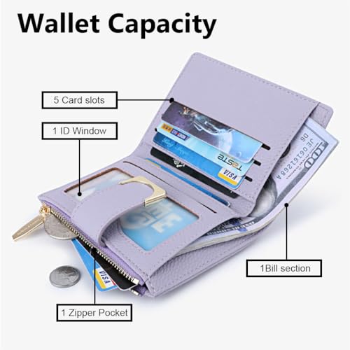 PALAY® Small Wallets For Women Girls PU Leather Fashion Purse for Women Wallet Bifold Purse Safe RFID Blocking Wallet Card Holder Women Gift Mother's Day Gift