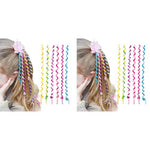 PALAY® 12PCS Spiral Hair Braids Makers 10in Braided Band Clip Elastic Braiding Tool Rope Beads Charms Easy Twister Cute Styling Accessories for Girls Kids Party Festival