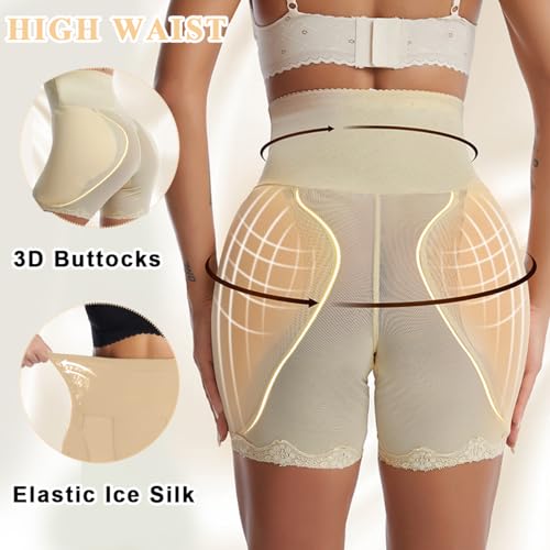 PALAY® Hip Pads for Women Hip Dip Pads, Enhancer Shapewear for Women High Waist Shapewear Butt Lifter Pad Panties, Apricot, L 3 PCS