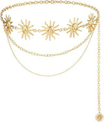 PALAY Chain Waist Belt for Women featuring 3 Layer Metal Design in Gold for Dresses and Jeans