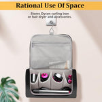 MAYCREATE® Estuche de Viaje para Dyson, Bolsa de Almacenamiento de Air Wrap, Impermeable de PU Mejorada, Organizador de Shark Flexstyle, Funda de Almacenamiento Portátil con Gancho para Colgar (Negro)