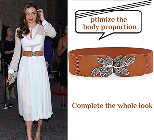 PALAY® Elastic Waist Belts for Women, Interlocking Buckle Belt for Dress Jumpsuit