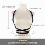 PALAY® Body Punk Waist Belt for Women Girls Fashion Gothic Vest Leather Belt Skinny Adjustable Shoulder Strap Body Belt for Shirt Blouse Dress Party, Black