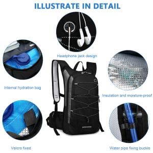 PALAY® Backpack for Cycling, Running and MTB Racking with 2L Hydration Bag for Men and Women