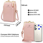 PALAY® Women Crossbody Phone Bag Ladies Wallet Small Soft PU Leather Cell Phone Purse Mini Shoulder Bag with Strap Card Slots (Pink)