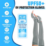 PALAY® 2 Pairs Hand Gloves for Sun Protection Arm Sleeves for Men Women UV Protection Cooling Summer Hand Cover Breathable Quick Dry Silk Gloves Bike Riding,Driving,Hiking