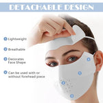 PALAY® Ice Silk Face Mask UPF 50+ Full Face Cover for Women Sun Protection Fashion Breathable Cooling Biker UV With Removable Forehead Piece Grey 2 PCS