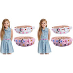 PALAY® 2 Pack Belt For Girls Stylish Pu Leather Flower Hollow Cut Waist For Jeans Pants Dress Kids 6-12 Years Old Multi 2PCS