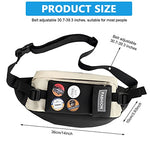 PALAY® Waist Bags for Men Women with 4 Badges and Adjustable Strap, Waterproof Bumbag Creative Stylish Sport Chest Bag Waist Pack for Hiking Travel Camping Running Sports Outdoors