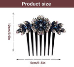 PALAY® Hair Clips for Women Flower Hair Comb Pins Slide Hair Clips for Girls Crystal Barrettes Bridal Charm Hair Accessories(dark blue)