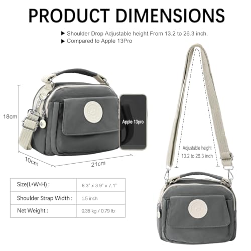 PALAY® Cross Bag For Women Sling Bags with Handle Fashion Shoulder Bag Travel Casual Handbag With Inner Padded Pocket & Adjustable Strap