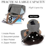 PALAY® Handbag for Women Grey Canvas Shoulder Tote Sling Large Crossbody with Detachable Strap Korean Bag for School Work 3 PCS