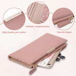 PALAY® Wallet for Women Sleek Pink Women Purse Card Holder Card Bag Bifold Long Purse with Zipper Pouch Gift for Women Mother's Day Gift