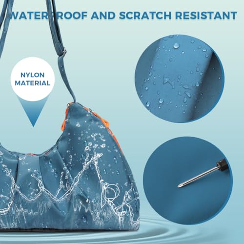 PALAY® Gym Bag Fashion Nylon with Shoe Compartment Lightweight Duffle Shoulder Travel Waterproof Day Pack Adjustable Strap Blue 2 PCS