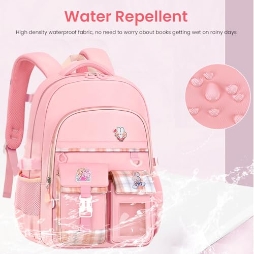 PALAY® Kwaii Lightweight School Backpack for Girls Ideal for Kids Aged 6-8 Perfect Travel Camping Burden Relief 3 PCS