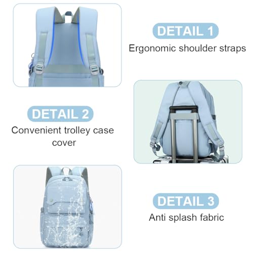 PALAY® Fashion Student Large Travel Laptop Multi-pouches Girls School Backpack 2 PCS
