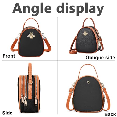 PALAY® Women Sling Bag Fashion PU Daily Bag Small Crossbody Bag Shoulder Bag Hand Bag for Women Multi Layer Sling Bag with Detachable Shoulder Strap