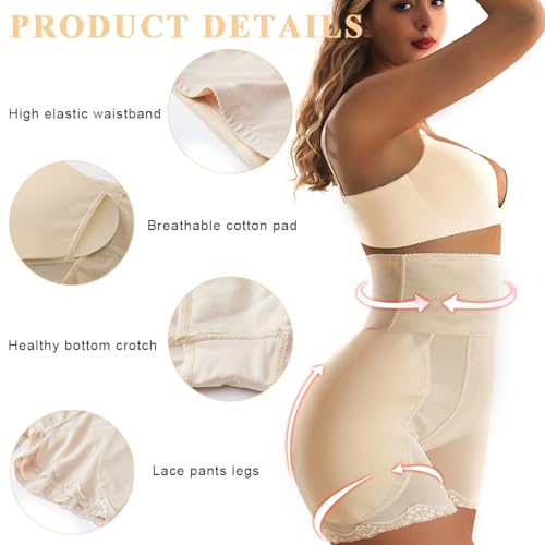 PALAY® Hip Pads for Women Hip Dip Pads, Enhancer Shapewear for Women High Waist Shapewear Butt Lifter Pad Panties, Apricot, L 3 PCS