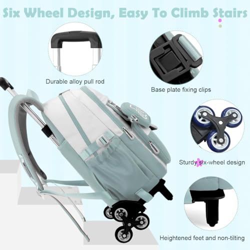 PALAY® School Backpacks for Girls with Wheels Children's Backpack Lightweight School Bags Waterproof Backpacks for Girls