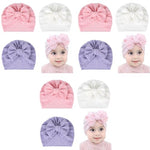 PALAY® 9PCS Baby Cap for 3-6 Months, Soft Baby Turban Cap for Baby Girl Boy, Stretchy Big Bow Baby Caps for Born 0-3 Months, Breathable Lovely Newborns Infant Hat Shower Gifts