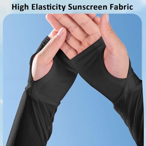 PALAY® Arm Sleeve for Women Driving Stretchy Quick Dry Arm Sleeves Sun Protection Ice Silk Cool Touch Close-fit Protective Hand Sleeves for Hiking, Running, Driving, Golfing