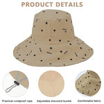 PALAY® Bucket Hat for Women, Breathable Wide Brim Sun Hats for Womens, Reversible Cotton Prints Hat for Daily Activities, Travel, Camping, Hiking (Khaki)