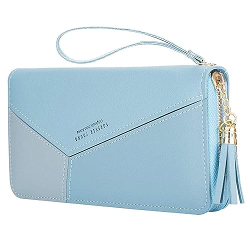 SANNIDHI® Women's Long Wallet Tassel PU Leather Multi- Slots Girls Zipper Coin Large Purse For Girls