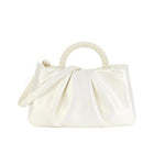 PALAY Evening Purse for Women featuring Faux Pearl Handle and Glossing Crinkle PU Design