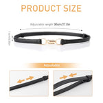 PALAY® 4PCS Waist Belt for Women Dress Fashion Slim PU Leather Ladies Waistband with Metal Buckle Closure for Shirt Blouse Blazer Black Brown