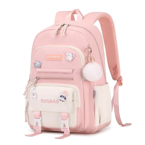 PALAY® School Bag for Girls Kawaii Pink School Book Bag Multi Compartment 15.6 inches Travel Backpack