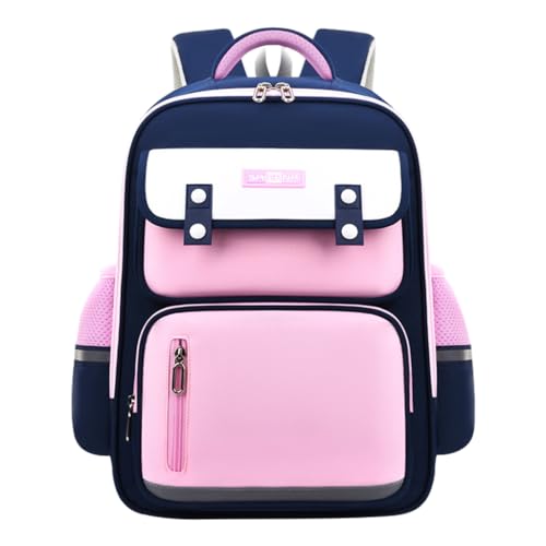 PALAY® School Backpack for Kids Waterproof School Backpack with Chest Buckle & Reflective Strip Kids School Backpack Burden-relief School Backpack for Kids 5-10 Years Old, Pink