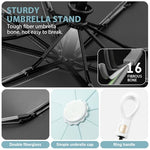 PALAY® Compact Umbrella for Sun Rain Protection Auto Open Close Travel Folding with Flower Charm Strap Black Tape UV 8 Dual Ribs Anti-Slip Rubber Handle Outdoor Commute 2PCS