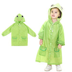 PALAY® Raincoat for Kids Boys Girls with Hood, Polyester Rain Ponchos with Pockets and School Bag Coverage, Bright Color Raincoat for 3-7 Years Old Kids