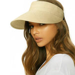 PALAY® Straw Hat Sun Hats for Women Wide Brim Beach Hat for Women UV Protection Cap Travel Hat for Women Summer Packable Sun Visor Hat - Beige