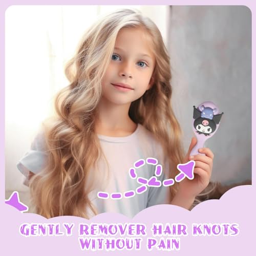 PALAY® Hair Brush for Girls Kuromi Purple PaddleCute Cartoon Comb for Baby Girl